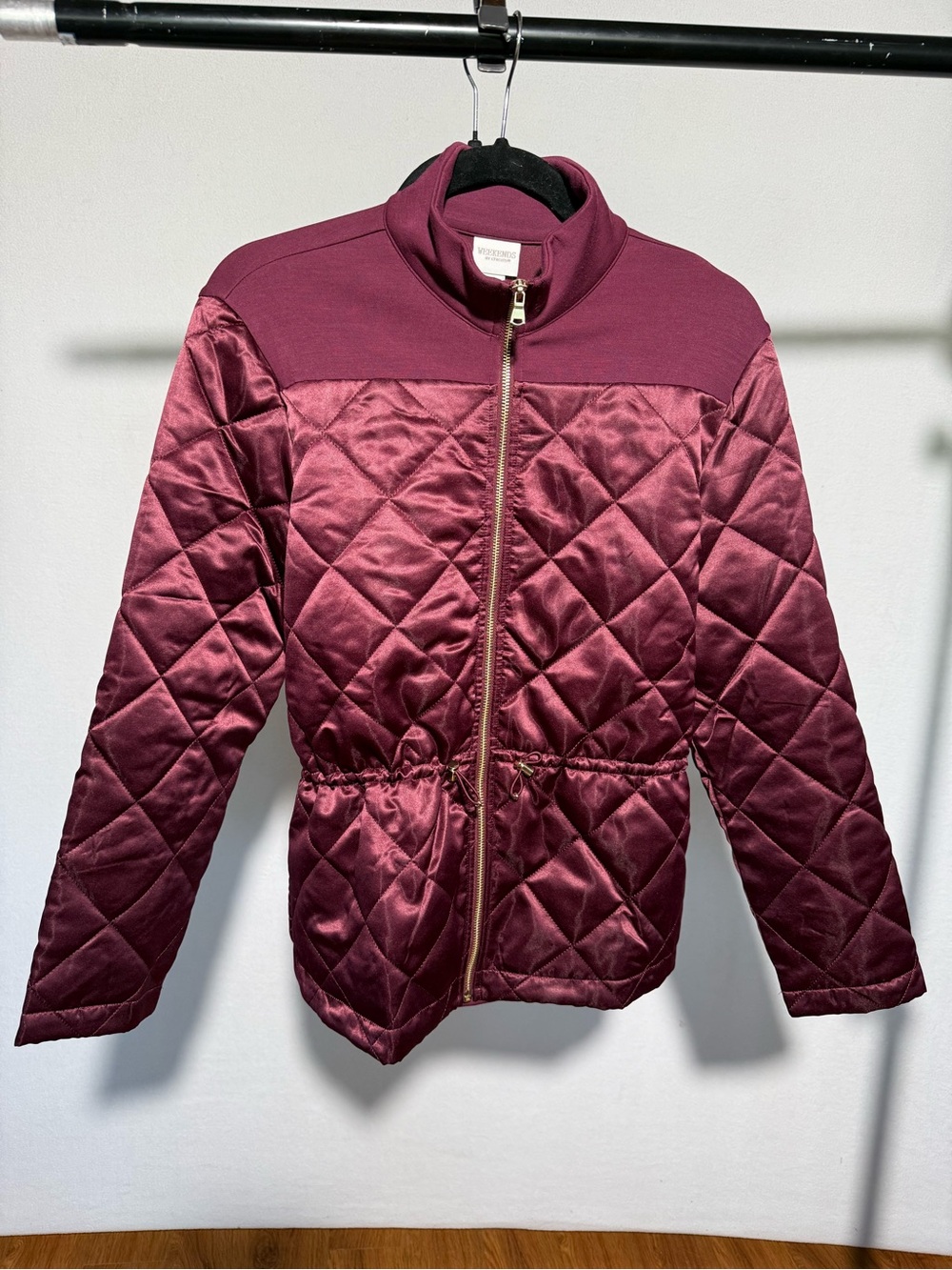 Chico's Weekends Deep Wine Zip Jacket
